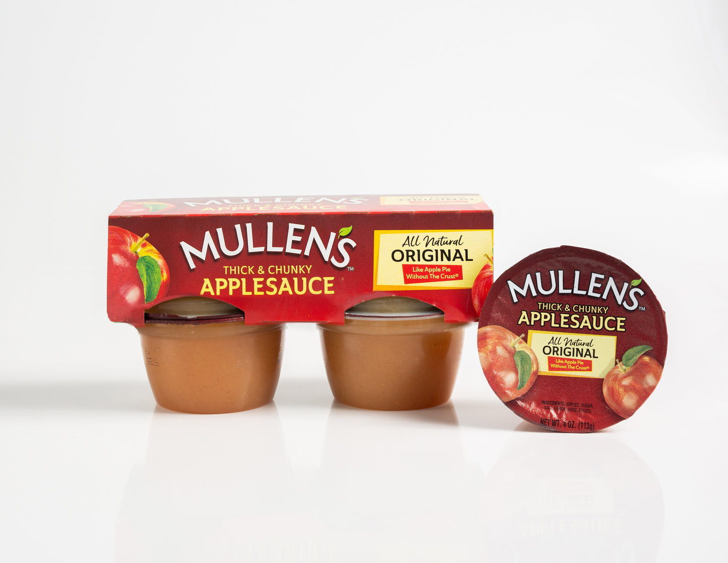12 individual 4 oz 4 packs of Mullens Applesauce Original Recipe